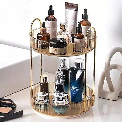 Rotating Makeup Organizer Lazy Susan Trays Skincare Perfume Bathroom Kitchen Box • $13.85