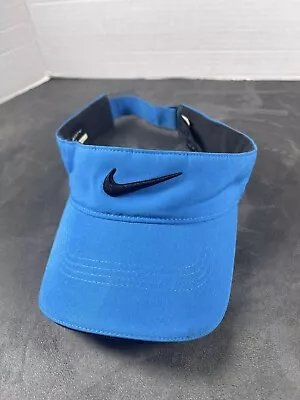 Blue NIKE GOLF VISOR Strpback Hat Cap S-L Club Course Greens Putt Driver • $18.50