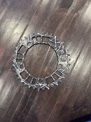 AARN 38T Black/silver Splatter Chainring Gravel Narrow-wide 110bcd  5 Bolt • $175