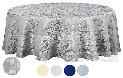 Tektrum 70  Round Damask Tablecloth-Waterproof/Spill Proof/Heavy Duty -Gray • $21.95