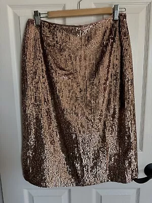 J. Crew Rose Gold Sequin Skirt • $50