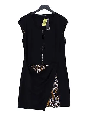 Miss By Captain Tortue Women's Midi Dress UK 14 Black Viscose • £11.28