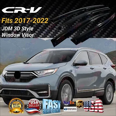 Window Vent Visors 3D Mugen Style Sun Wind Guards Fits 2017-2022 Honda CRV CR-V • $38.99