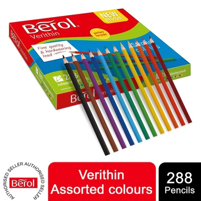 £75.49 • Buy Berol Colouring Pencils Verithin Pre-Sharpened Assorted Colours 288 Pack
