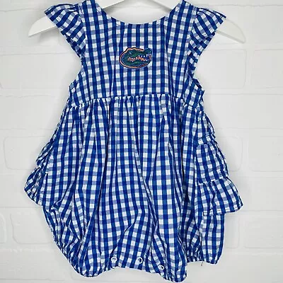 Infant Baby Girls University Of Florida Gators Gingham Ruffled Bodysuit 12 Mths • $12