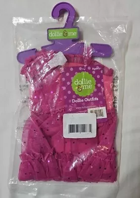 Dollie & Me Pink Party Dress Outfit With Hanger Sealed Baby Doll Dress • $14.99