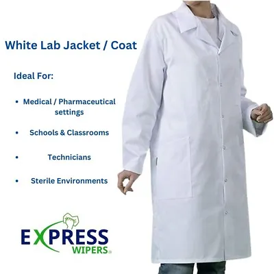 White Laboratory Medical Classroom Overcoat Jacket (Size Large / XL) • £9.99