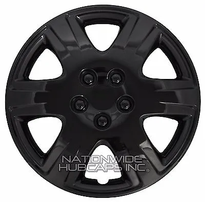 Set Of 4 BLACK 15  Hub Caps Wheel Covers 6 Spoke Star Full Tire Rim Lug Hubs New • $64.99