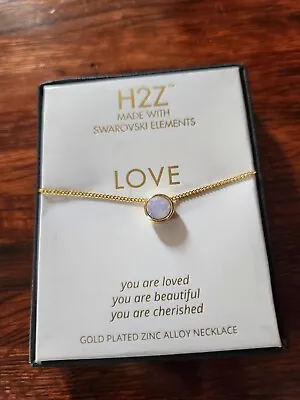 H2Z Swarovski Crystal Necklace Rose Water Opal Love Necklace Hypoallergenic  • $14.99