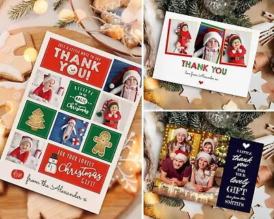 £2.99 • Buy Personalised Christmas Thank You Photo Cards + Envelopes  (H6)