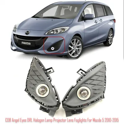 LED Angel Eyes DRL Halogen Lamp Projector Lens Foglights For Mazda 5 Premacy 10+ • $149.99