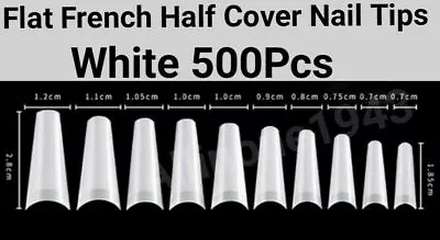 100/500/1000 Pcs Flat French Half Cover Artificial Fake False Nail Tips - Jargod • $8.99