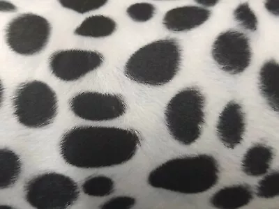 Luxury Dalmation Velboa Faux Animal Fur Fabric - Low-Pile 60  Wide - Polyester • £2.92