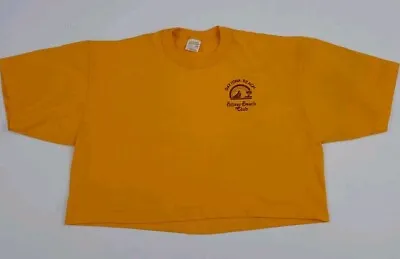 Vintage 80s Daytona Silver Beach Club Crop Half T Shirt Vtg Surf Sport USA Made  • $25.99