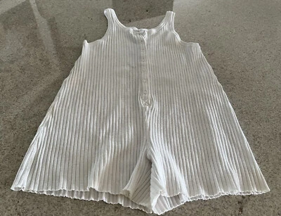 $25 • Buy Zara Girls White Ribbed Romper Suit (13-14)