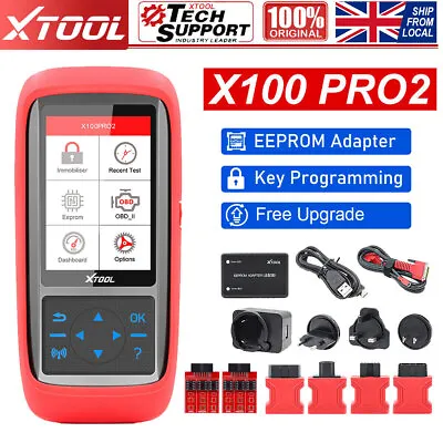 XTOOL X100PRO2 OBD2 Scanner Key Programming Code Reader Engine Check Scan EEPROM • £249