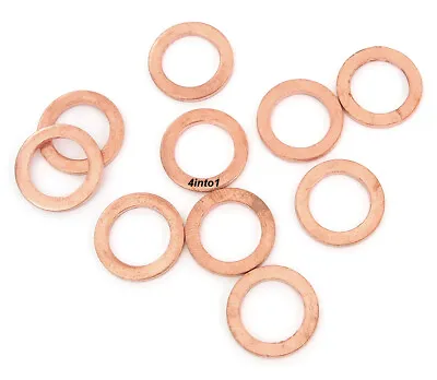 10 Pack - Copper Crush Sealing Banjo Bolt Washers 10mm M10 Brake Fastener Gasket • $10.95