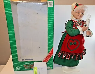 Vintage Animated Mrs Claus Arms & Head Moves Lighted Holiday Creations Christmas • $27.99