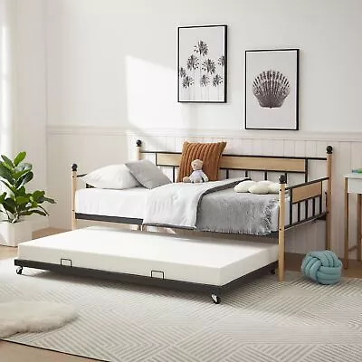 Sofa Bed Twin With Trundle Metal Frame Daybed Space-Saving Sofa Bed For Bedroom • $199.80