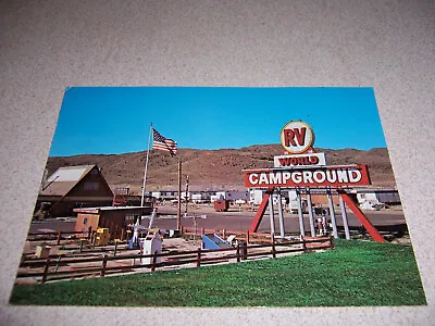 1980s RV WORLD CAMPGROUND & MINI GOLF COURSE RAWLINS WY. VTG POSTCARD • $4.99