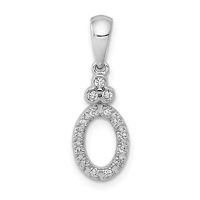 14k White Gold 1/8ct Vintage Oval Diamond Charm Pendant • $337.99