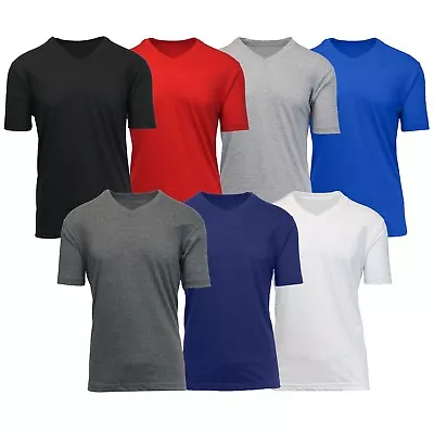 Mens Short Sleeve V-Neck T-Shirts Solid Colors Lounge Active Undershirt NWT • $9.97