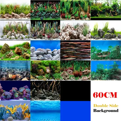 Aquarium Fish Tank Background Double Side Poster 24 (60cm)*3ft/4ft/5ft/6ft • $20.90