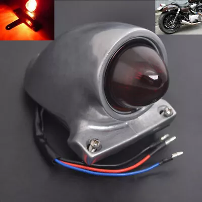 LED Motorcycle Red Stop Tail Light License Plate Mount For Harley Vintage Custom • $57.99