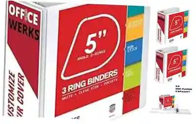 3 Ring Binder Professional D Ring Binder Presentation Folder For 5 Inch White • $29