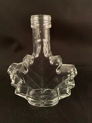 Maple Leaf Syrup Bottle Clear Glass Vintage 400ML • $12.45