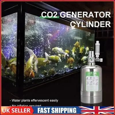 1L CO2 Generator System Stainless Steel Aquatic Plant Fish Tank System Kit (1L) • £36.99