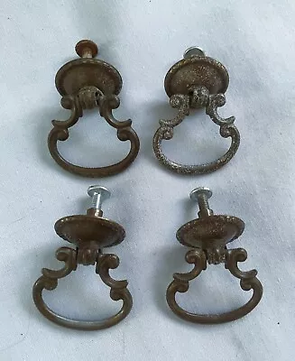 4 Vintage Brass? Drop Bail Drawer/Cabinet Pulls Handles • $11.99