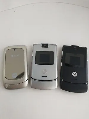 Set Of 3 Vintage Motorola Mobile Flip Phones Used • $29.99