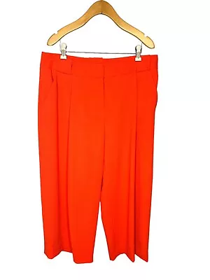 Vince Camuto Pants Orange Culotte High Rise Wide-Leg Crop Zip Size 10 • $13.21