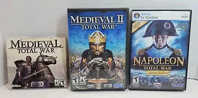 Medieval Total War 1 & 2 Napoleon Total War  (PC CD DVD-ROM) Computer Game Lot • $10.49