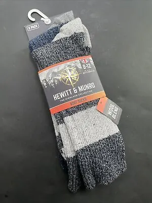 Boot Socks Men Hewitt & Munro Highland Collection Wool Blend Size 8-12 2 Pack • $15.99