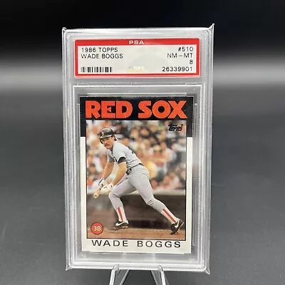 1986 Topps #510 Wade Boggs Boston Red Sox HOF PSA 8 NM-MT • $16
