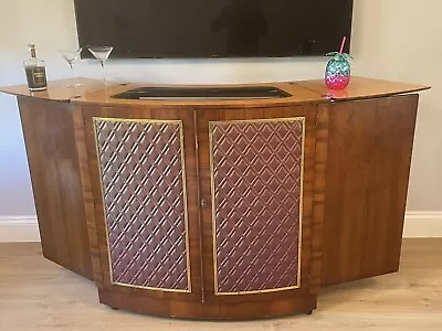 £395 • Buy STUNNING RETRO COCKTAIL DRINKS BAR MID CENTURY QUILTED PANEL FRONT Expandable