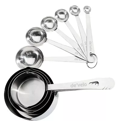 Stainless Steel Measuring Cups & Spoons Set Cups And Spoons Kitchen Gadgets For  • $15.40