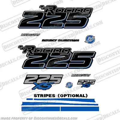 Fits Mercury Racing Optimax 225XS DFI DECAL SET 8M0121263 Blue With Blue Stripes • $179.95