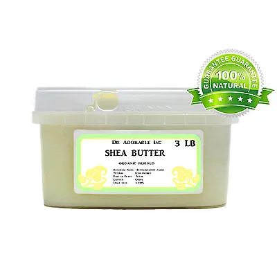 $23.49 • Buy 3 Lb Refined Organic Shea Butter  Ultra White Great Moisturizer 