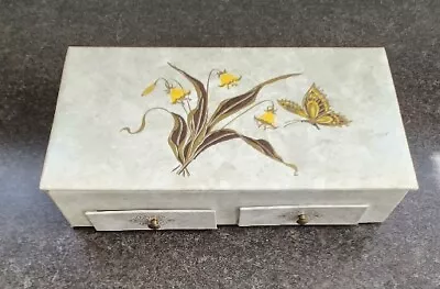 Vintage Vinyl Jewelry Dresser Box With Drawers • $20