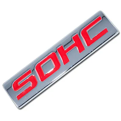 Chrome/red Metal Sohc Engine Race Motor Swap Emblem Badge For Trunk Hood Door • $7.88