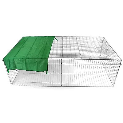 Metal Run Rabbit Guinea Pig Chicken Duck Ferret Dog Cat Pet Enclosure Roof Hutch • £47.99
