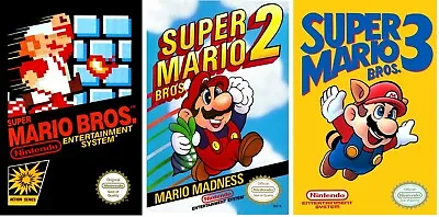 Super Mario Bros 1 2 3 Retro Game Poster Trilogy Collection - Set Of 3 - NEW USA • $44.99