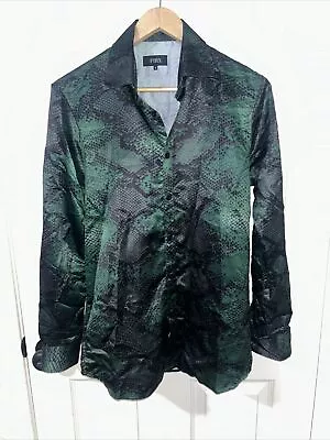 Phix Snakeskin Satin Green / Black Shirt Men’s Size Small • $40