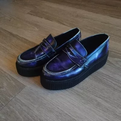 Underground Distressed Purple Double Platform Creepers UK Size 5.5 • £25