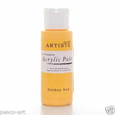 Docraft Artiste Craft Acrylic Paint Bottles 88 Colours.  Matt Metallic Or Pearl • £1.59