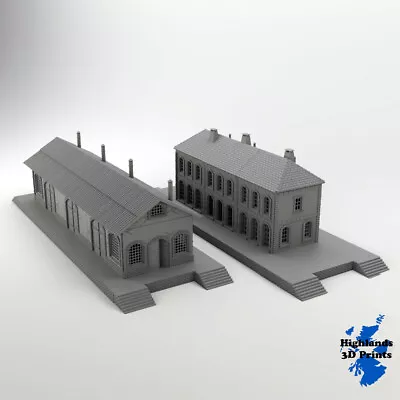 Train Station And Shed 15mm 1:100 WW2 Building Terrain Tabletop Gaming 3D Print • £28.99