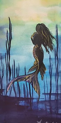 Mermaid Watercolor Original By Christy Allen • $28